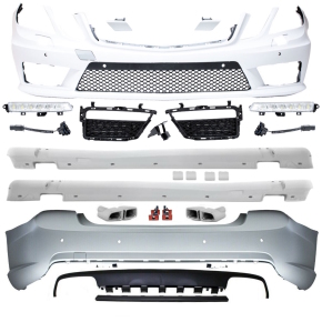 Mercedes W212 Bumper Bodykit + daytime running lights + tail pipe + accessories E63 AMG