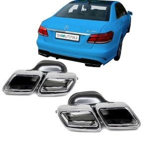 Mercedes W212 W222 Auspuffblenden Chrom 4-Rohr Edelstahl...