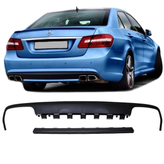 Set Mercedes E-Klasse W212 Diffusor Stoßstange Schwarz Matt + Leiste für E63 AMG
