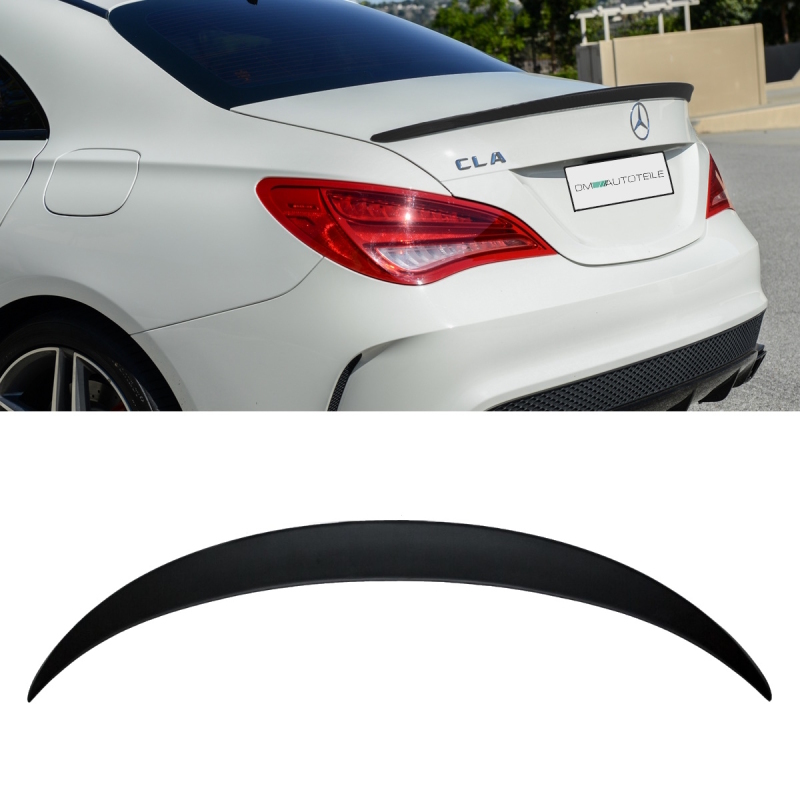 Rear Trunk Roof Spoiler Lip Black Matt fits on Mercedes CLA C117