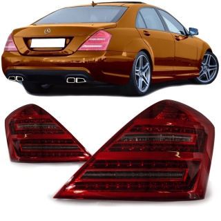 Mercedes S-Class W221 LED rear lights red white + accessories S65 AMG