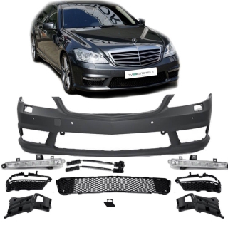 Mercedes W221 Front Stoßstange aus PP mit Tagfahrlicht...