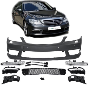 Sport Front Bumper Kit for PDC+SET DRL Chrome fits on Mercedes W221 w/o S65 S63 AMG
