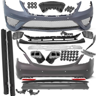 Mercedes W222 bodykit Front Bumper + rear Bumper + Side...