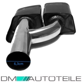 Mercedes W212 S212 tail pipes chrome black AMG design S63 square Set Duplex