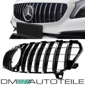 Facelift Kühlergrill Chrom Schwarz passend für Mercedes A-Klasse W176 Mopf 2015-2019 auf Sport -Panamericana GT 