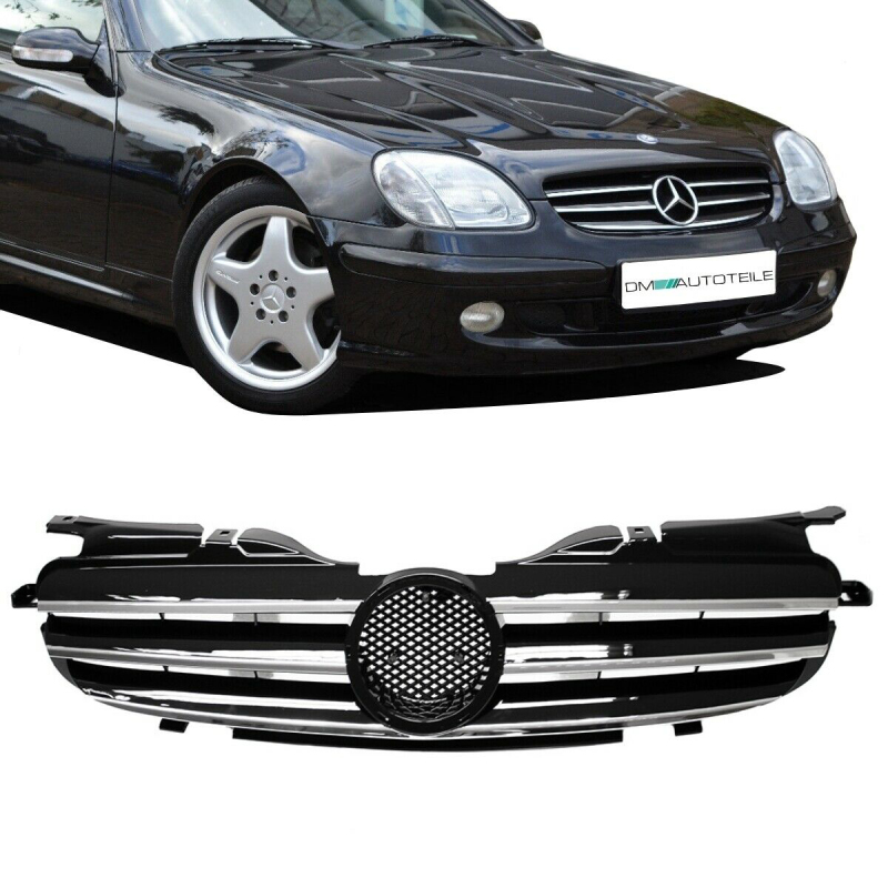 Mercedes Slk Typ R170 Twin Blade Front Grille Black Chrome Sport 97 04