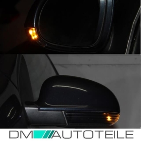 Set VW Golf 5 Passat EOS Shara Skoda Seat mirror Set with indicators + LED black 03-08