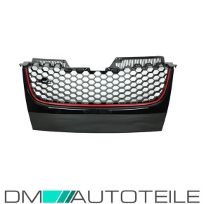 VW Golf 5 V Front Grille black with red fringe without...