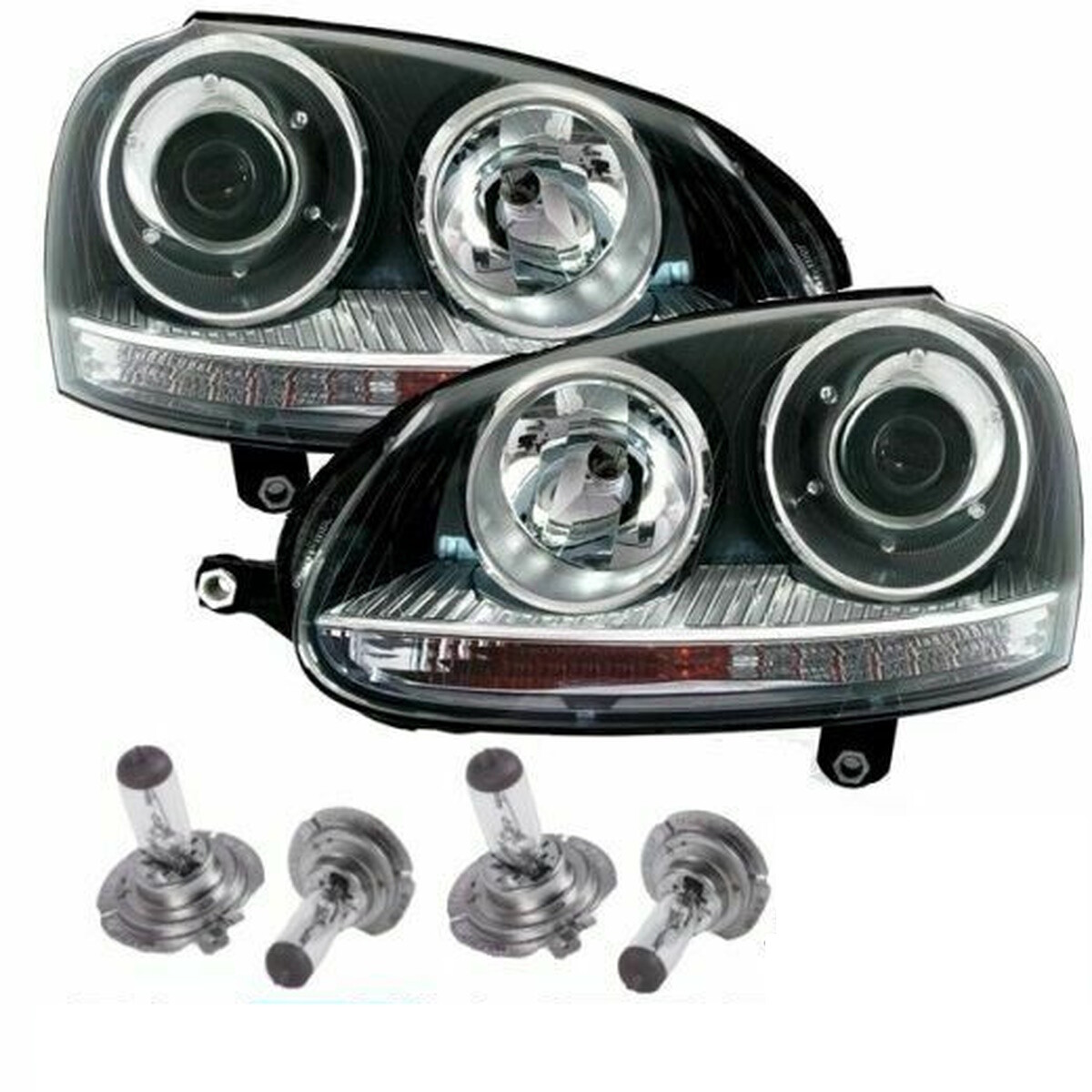 VW Golf 5 V GTI headlights DEPO black + 