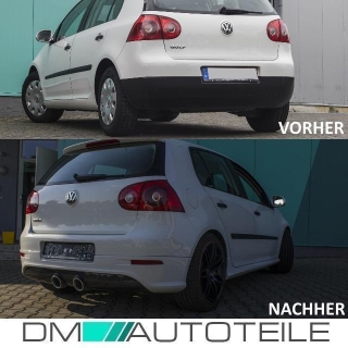 Heck Diffusor Stoßstangeneinsatz + Hitzeblech + Reflektoren für VW Golf 5 V R32