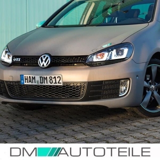 Vw Golf 6 Headlights H7 U Led Tfl Golf 7 Look Black 08 12