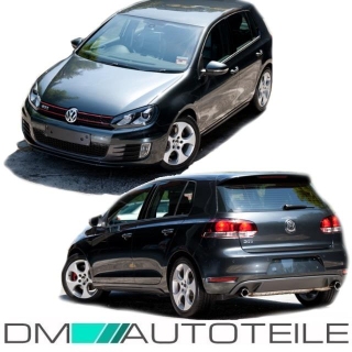 Set VW Golf 6 GTI Bodykit Bumper ready for park assist / headlamp washer complete Front + rear + Side Skirts 08-12