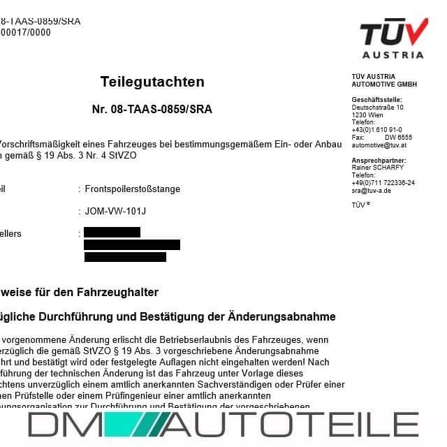 Front Stoßstange Frontschürze Gitter R Sport Spoiler Gutachten für VW Golf  4 IV