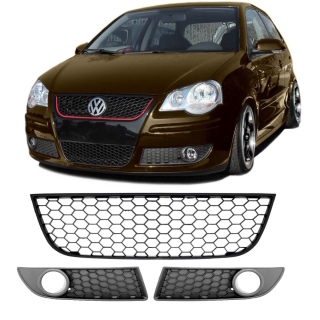 VW Polo 9N3 Wabengitter Gitter Stoßstange Set GTI...