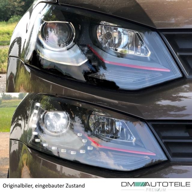 SW-Light Scheinwerfer RED-Line VW Polo V 6R 6C 10-13 LED U-Tube Standlicht  / Wischblinker Black - tuning online kaufen