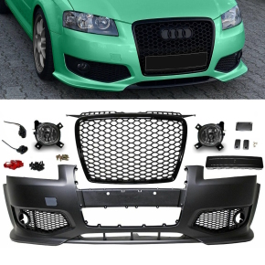 Sport Stoßstange + Wabengrill Schwarz passt für Audi A3 8P ab 03-08 kein RS3 S3