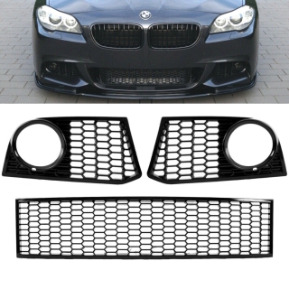 BMW F10 F11 F18 5 Series Saloon Estate Touring Gloss Black Kidney Grill Grille