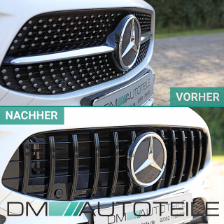 GT Sport- Panamericana Front Grille Black Gloss for Mercedes CLA W118 w/o Camera +with PDC