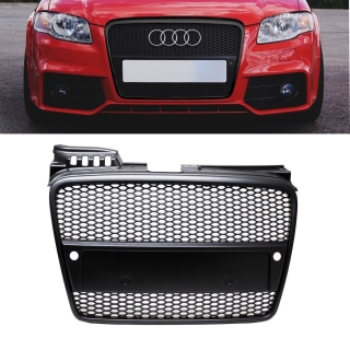 Front Grille honeycomb black semi-gloss + license plate...