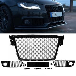 Set Front Grille honeycomb black mirror finsih + fog...