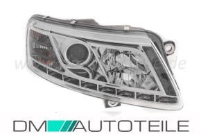 Audi A6 4F clear glass chrome headlights left &amp; right...