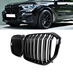 Dual Slat Kidney Front Grille Black Gloss fits BMW X5 G05...