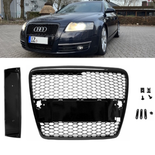 Kühlergrill Wabengrill Schwarz Hochglanz +...