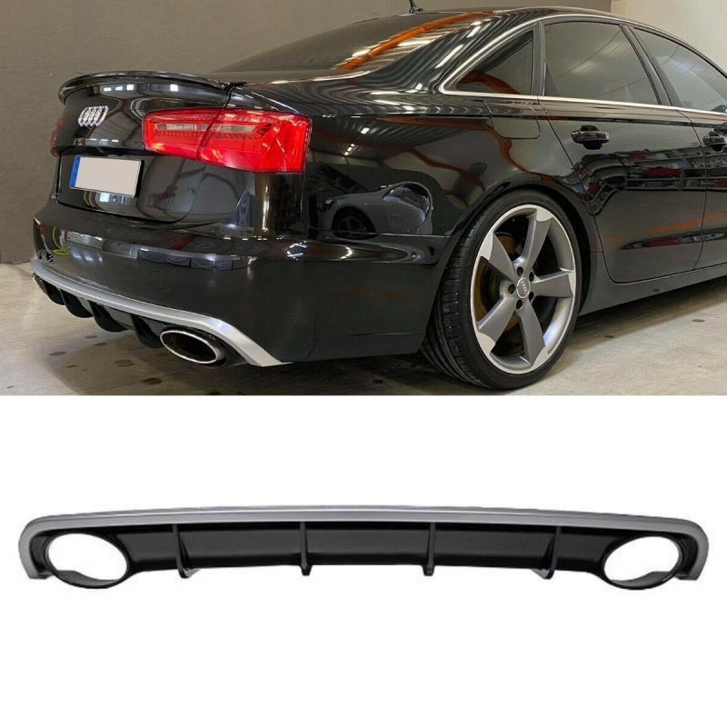 Audi A6 C7 4G Diffuser Bumper + opening for tail pipes for RS6