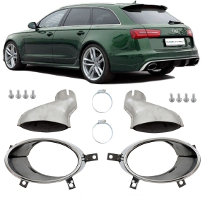 Set Audi A6 C7 4G Saloon Tail Pipes Exhaust System fits...