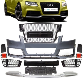 Sport Front Bumper + Spoiler Alu+Honeycomb Front Grille...