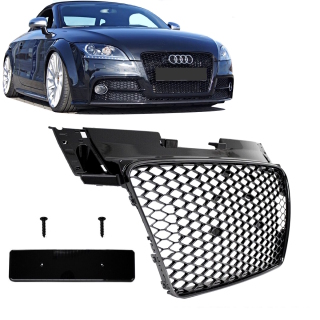 Kühlergrill Wabengrill Schwarz glanz passt für Audi TT 8J...