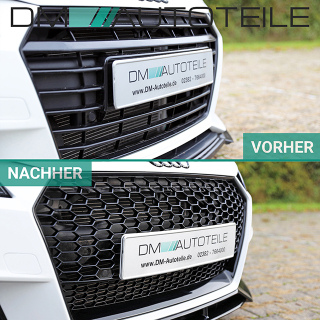 Stoßstange vorne für PDC + Wabengrill Schwarz passt für Audi TT 8S FV auch TT RS