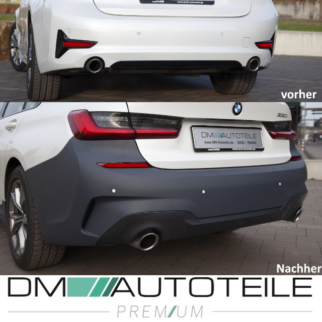 Sport Stoßstange hinten grundiert für 4x PDC passt für BMW 3er G20  Limousine Serie + M-Paket + ABE