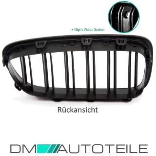 Exklusiv SET Kühlergrill Grill Schwarz Glanz Doppelsteg passend für BMW 5er F10 F11 auch M M5 + Night Vision