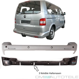 Stoßstange hinten grundiert für PDC + Reflektoren für alle VW T5 bj 2003-2012