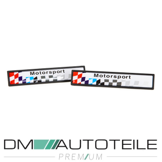 Set Türleisten Schwarz Zierleisten +Emblem Motorsport passt für BMW E36 Coupe Cabrio Serie & M-Paket