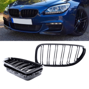 Doppelsteg Kühlergrill SET hochglanz Schwarz passt...