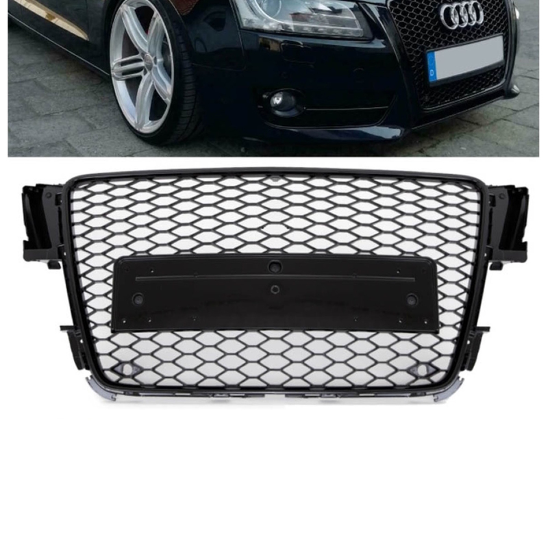 Sport Front Grille Honeycomb Black Gloss fits on Audi A5 8T Sportback  2007-2011 w/o RS5
