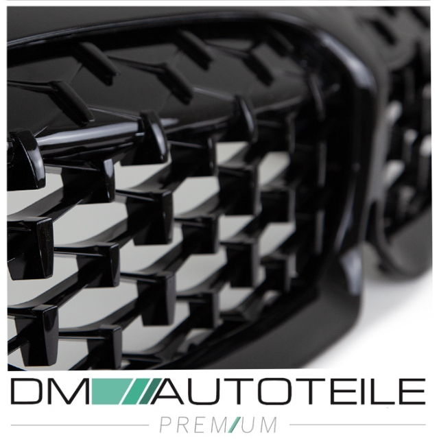 Set Front Kidney Grille Diamant Black Gloss fits BMW 3-Series G20