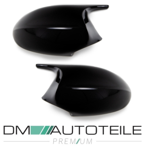 Set Sport Wing Mirror Cover Black gloss fits on BMW E90...