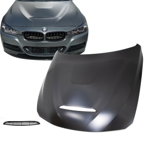 Set Sport Bonnet + hood black fits on BMW 3-Series F30...