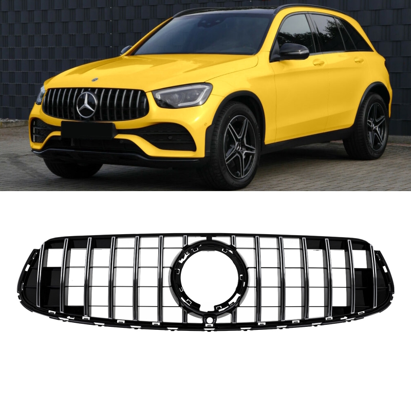 Front Kidney Grille Black Chrome fits on Mercedes GLC X253 Facelift up 2019  to Sport-Panamericana GT