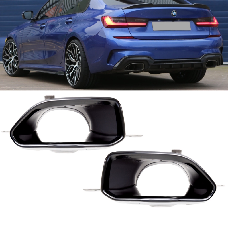 Sport-Performance Satz Auspuffblenden Schwarz passt für BMW 3er G20 G21 M-Paket 340i ab 2019