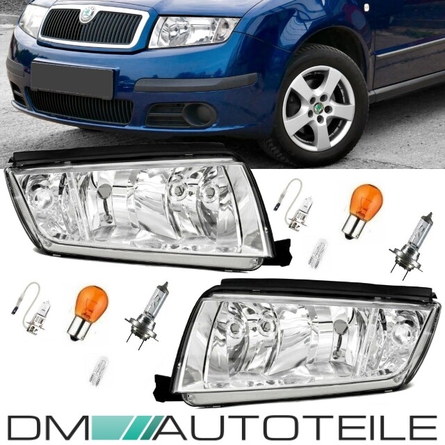 Johns Fari Alogeni Completi Per Skoda Fabia 6Y (99-08): Set H7/H3 Con Regolazione Elettrica E Freccia Integrata - 5