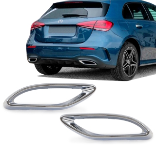 Sport-Auspuffblenden Blende Endrohr SET Chrom passt für...