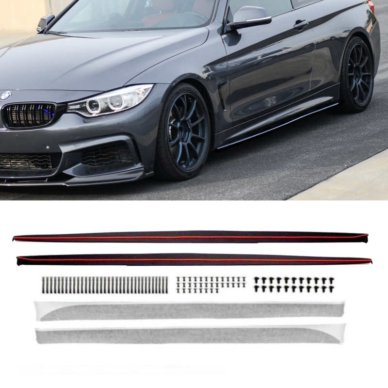 Sport Sport Performance Set Side Skirts Decals Extansions Vinyl Set Black Matt Fits On Bmw F32 F33 F36 M Sport