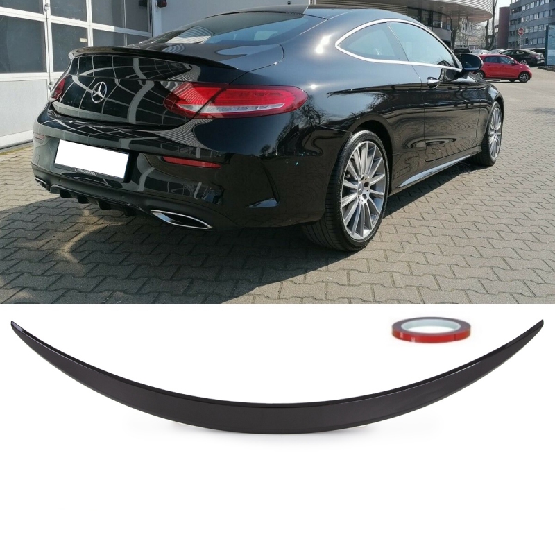 Rear Spoiler Wing Lip Black Fit For Mercedes-Benz C Class W205 Coupe 2016-2020 
