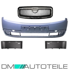 Skoda Fabia Front Grille lower Part Central Black Chrome Year 99-04