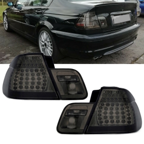 SET 2x SMOKED BLACK LED TAIL REAR LIGHTS fits BMW E46 3...